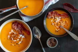 pumpkin soup with bacon